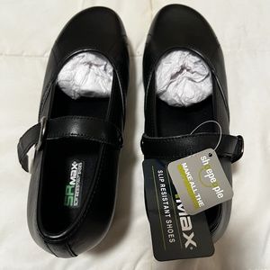 NWT SR Max Vienna non slip black adjustable strap Mary Janes/ Wedge size 8.5